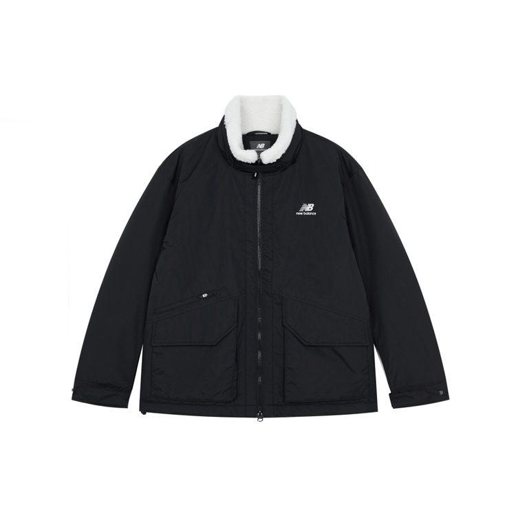 New Balance Velvet Jackets Unisex Black Stand Collar Moderate 5QB42183-BK