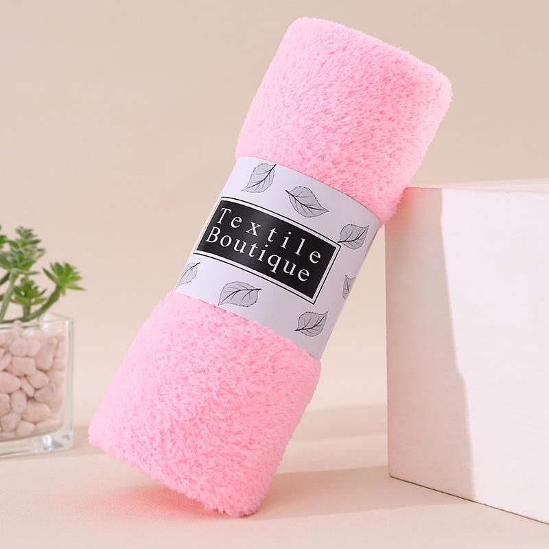 Absorbent Non-Linting Coral Fleece Gift Towel with Waist Seal Packaging