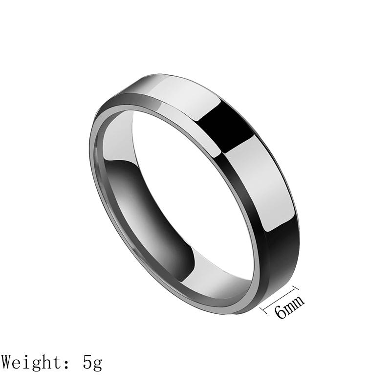 New Fashion Engraved Dating Rings for Men Stainless Steel Jewelry Personalized 6mm Rings Wedding Couple Anniversary Gifts