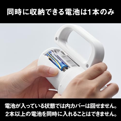 [Introduced On TV] Panasonic LED Flashlight with Remaining Power Check Function Lights Up with Any Battery White Batteries Sold Separately BF-BM20P-W