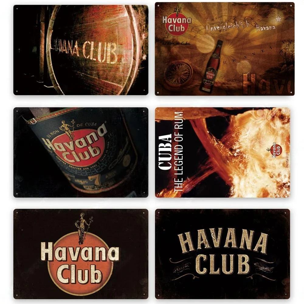 Havana Rum Vintage Tin Signs Metal Posters Decor Retro Plaque Stickers for Pub Club Man