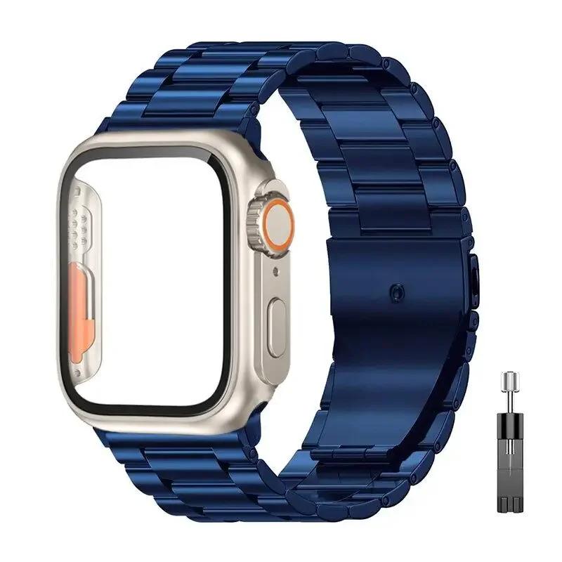 Stainless Steel Strap+Ultra Case for Apple Watch Band 44mm 45 46 41 40 42mm Case Metal Strap for Iwatch Series 10 9 8 7 6 SE 5 4