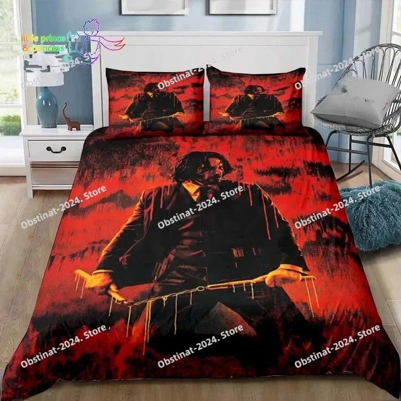 Juego de Ropa de Cama John Wick Película Thriller Individual Twin Full Queen King Size Juego de Cama para Dormitorio de Adulto Niño Regalo
