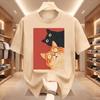 Kawaii Vintage Black Cat Print Tshirt Korean Style Casual Streetwear Cotton T Shirt For Unisex And Unisex Streetwear Basic Tees