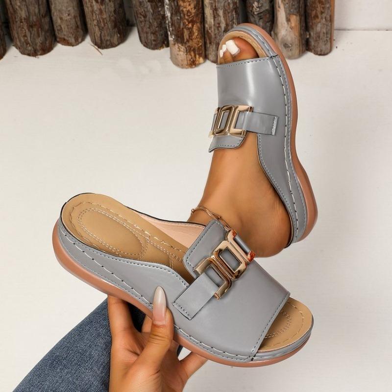 Wedge Heels Thick-soled Shoes Slippers Casual Fish-mouthed Sandals