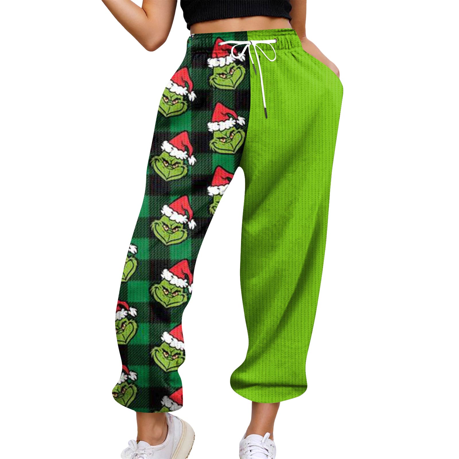 

Женские повседневные брюки с высокой талией, поясом, спортивными брюками и карманами XXXL зелёный