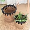 Elegant Woven Cotton Rope Basket Spacious Plant Basket Plant Holder with Handles Perfect for Any Home Setting