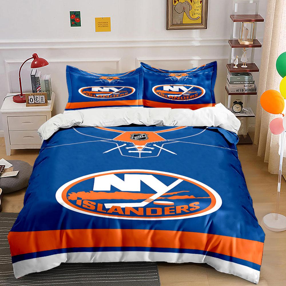 "NY Islanders NHL Hockey Team Design" Print Bedding Set Duvet Cover Pillowcases (1* Duvet Cover 2* Pillowcases Do Not Include Comforter)
