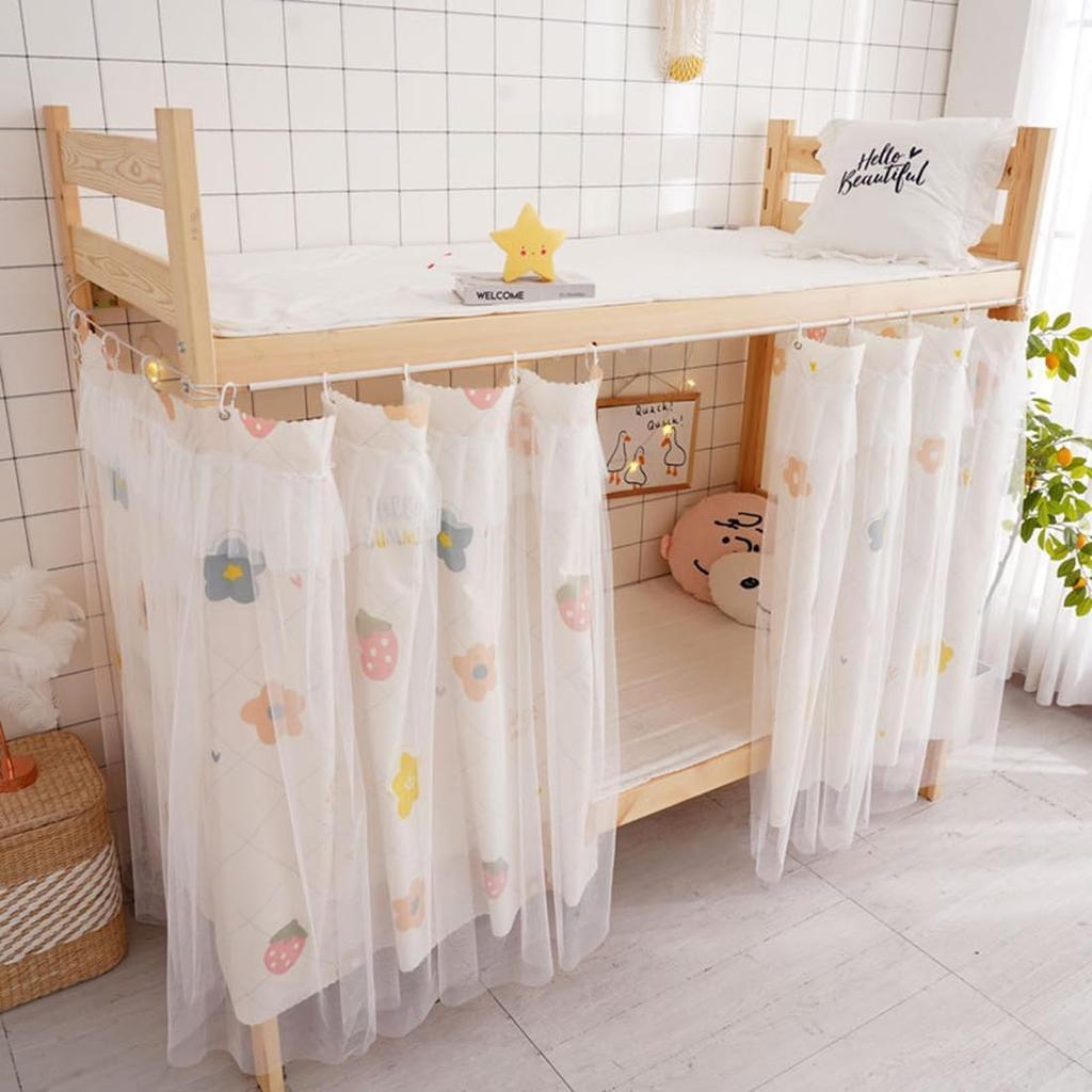 Students Dorm Bunk Bed Curtain Home Privacy Bed Shading Curtain Net Bed Cloth Dustproof Blackout Bed Canopy Bedding Curtain Students Dormitory Tent