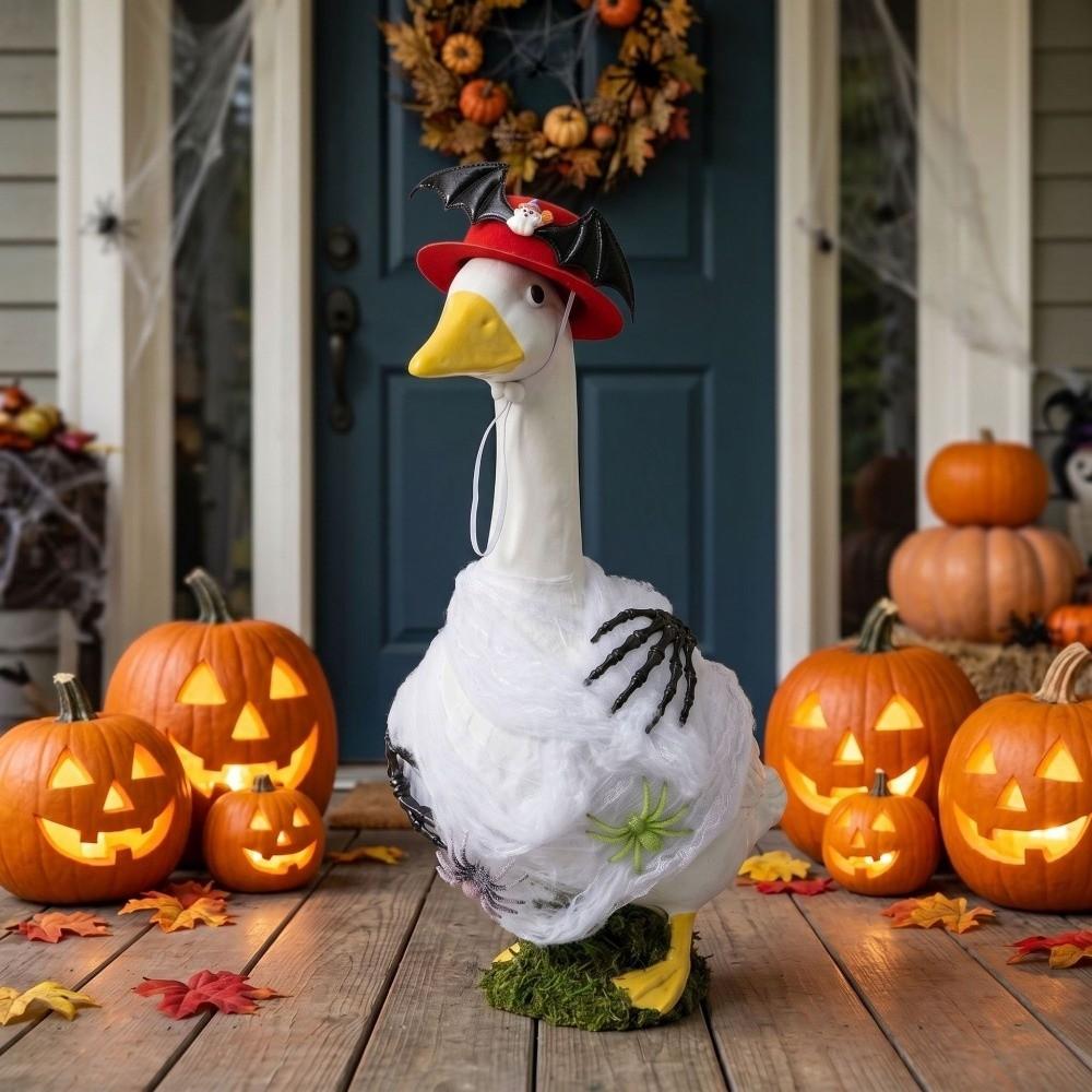 Plush Spiders Porch Goose Costume Bat Wings Lawn Goose Clothes Yard Ornaments