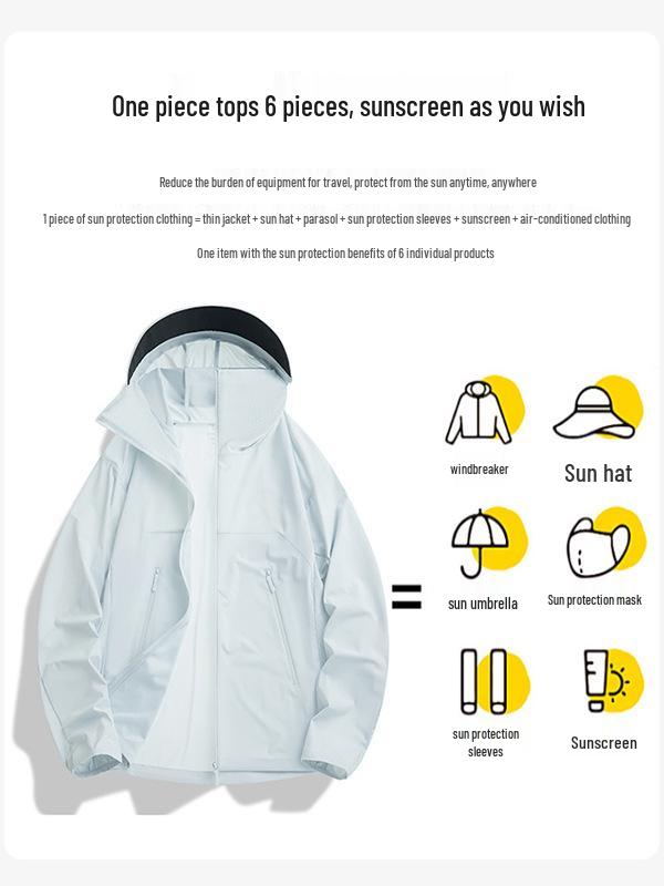 Unisex UPF50+ Summer UV Protection Quick-Dry Breathable Jacket with Custom Logo
