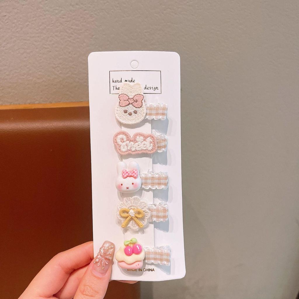 Pink 50-Piece Cute Hair Clip Set: Sweet Girly Japanese Cartoon Bangs Accessories