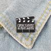 Creative Movie Clapboard Enamel Brooch Pin Unisex Denim Jacket Collar Badge