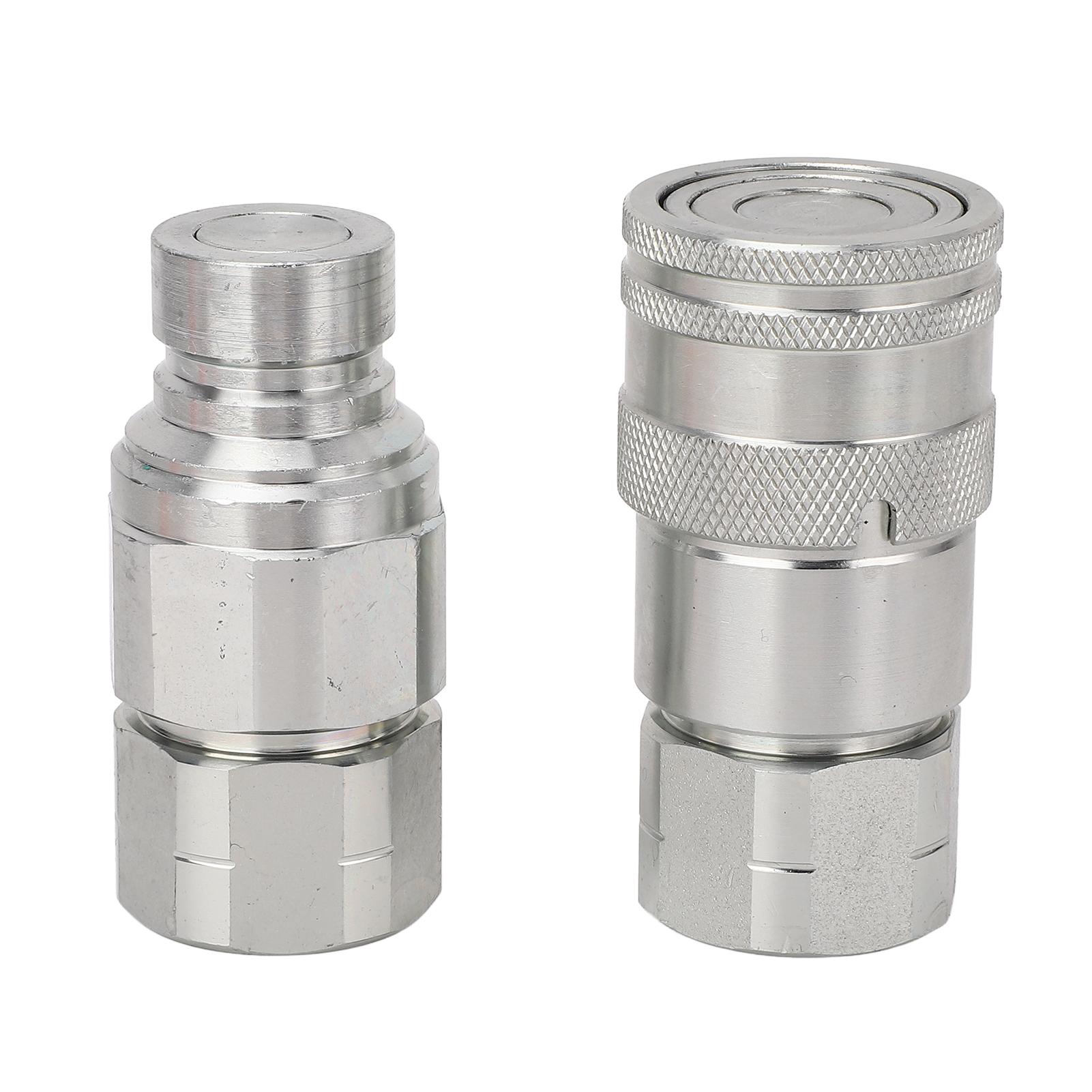 

2 шт. Гідравлічні муфти з пиловими ковпачками 12 NPT різьба Плоске обличчя Фітинги швидкого з єднання для Скіпа