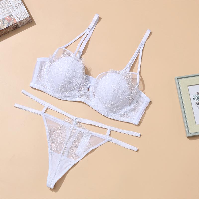 

Кружевной комплект бюстгальтера с чашками в виде кроличьих ушек: Моделирующий, Подтягивающий Дизайн для Женщин S грязно-белый