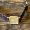 Used SEIKO Working Seiko Quartz Men's Watch Gold Dial Octagon Case