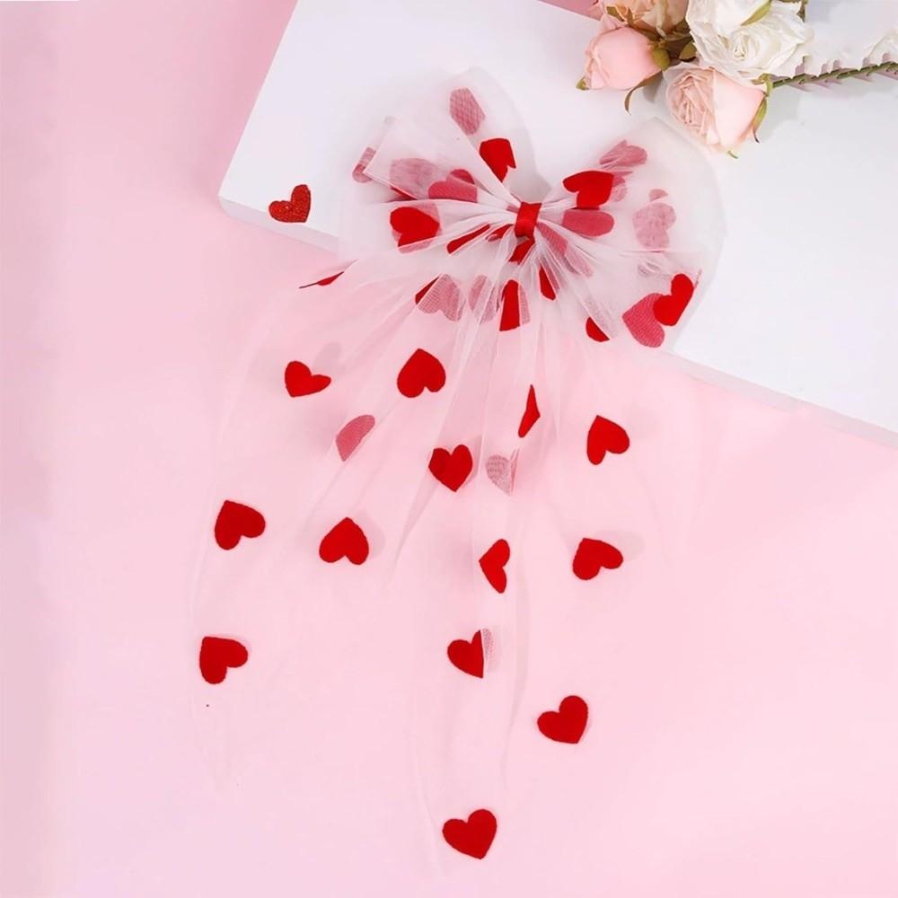Fashion Sweet Hair Clips Big Bows Spring Clip Hairpins Half-Up Hairstyles Heart Shape Hair Barrettes Valentines Day Gift