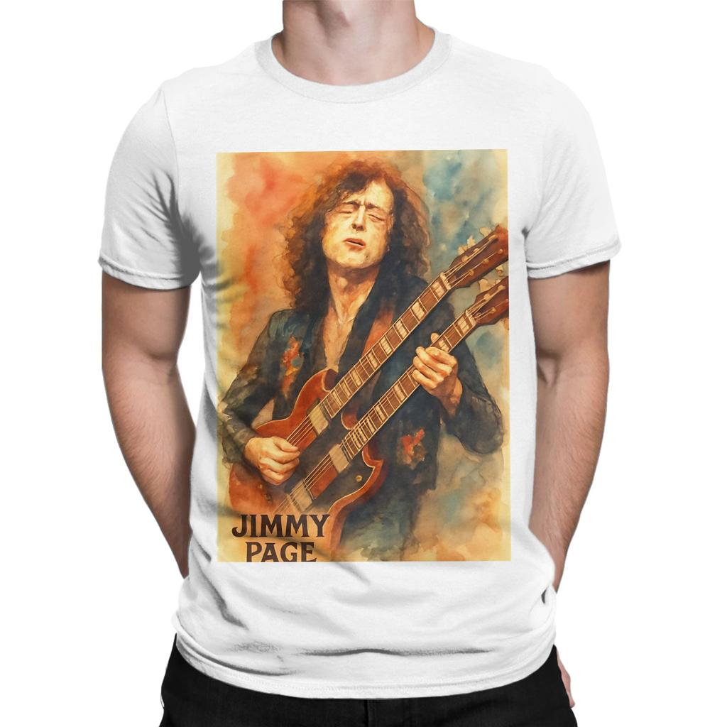 Jimmy Page painting Funny Graphic 100 Cotton TShirt Jimmy Page Tops Tees For Unisex