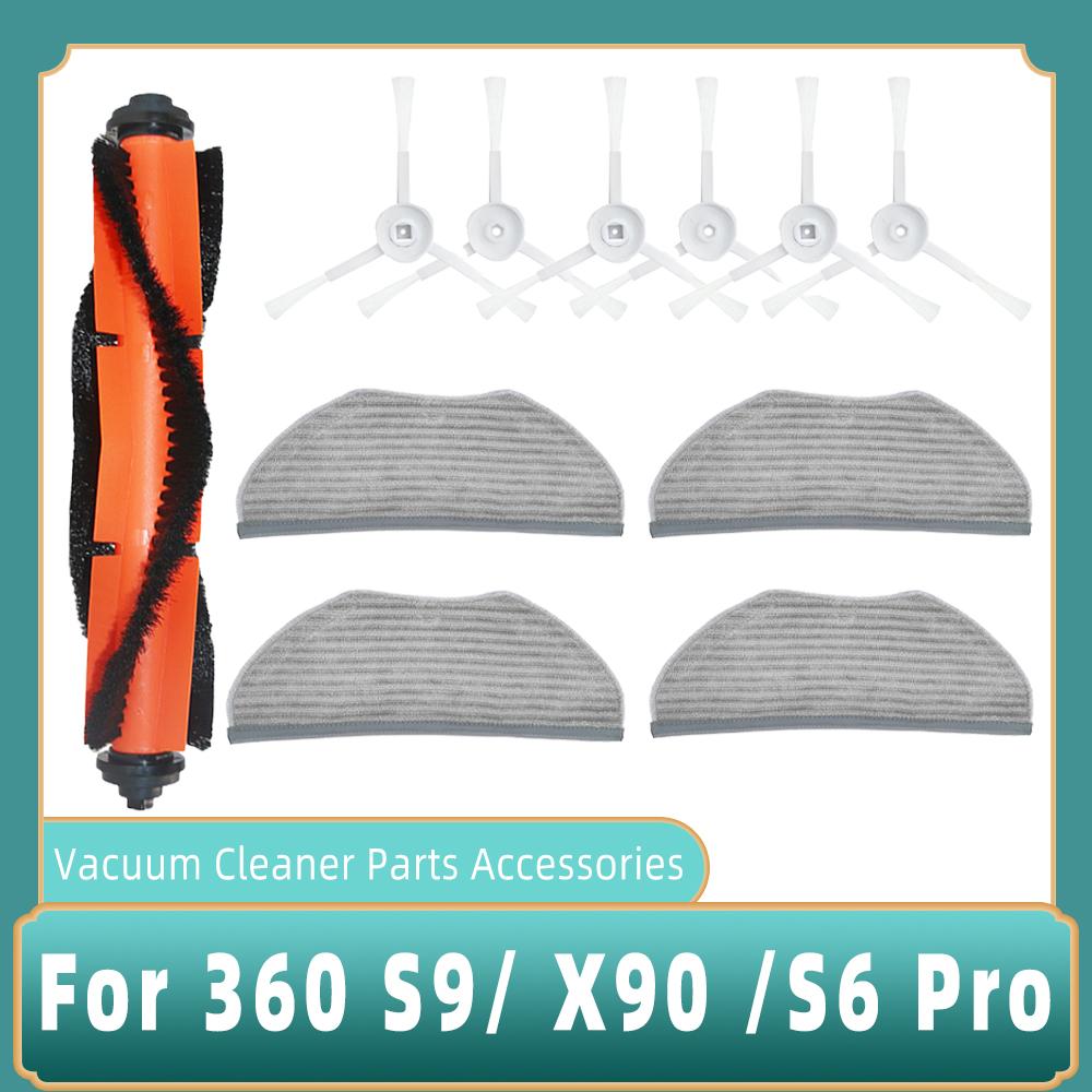 For 360 S9 S6 Pro X90 X95 Robotic Vacuum Cleaner HEPA Filter Roll Main Brush Side Brush Mop Cloth Rag  Spare Parts Accessories
