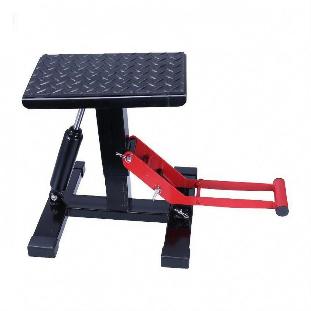 Hydraulic Motorcycle Repair Stand Diamond-Plate Top Vehicle Tool