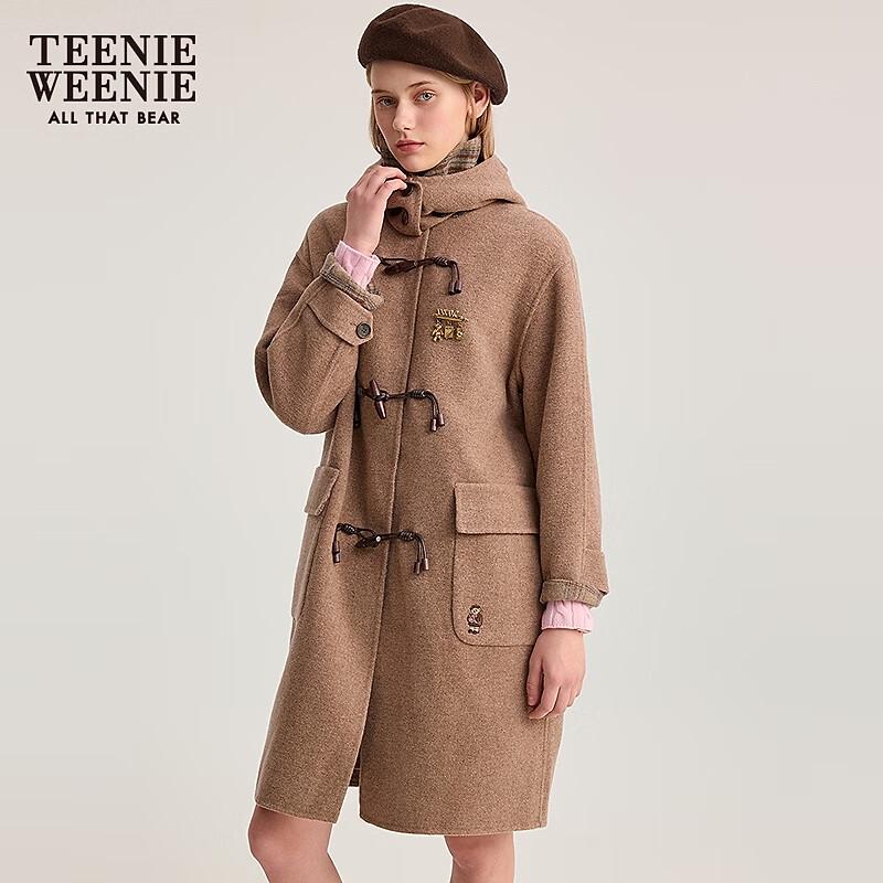 Teenie Weenie Women's Sheep Wool Blend Hooded Duffle Coat