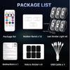6PCS Wireless LED Lights For Car With Remote Control, High Brightness Wireless LED Strobe Light 8 Colors USB Charge IP65 Waterproof Anti-Collision