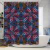 Blue-red kaleidoscope shower curtain waterproof fabric pattern bathroom decoration polyester print privacy 280x180cm