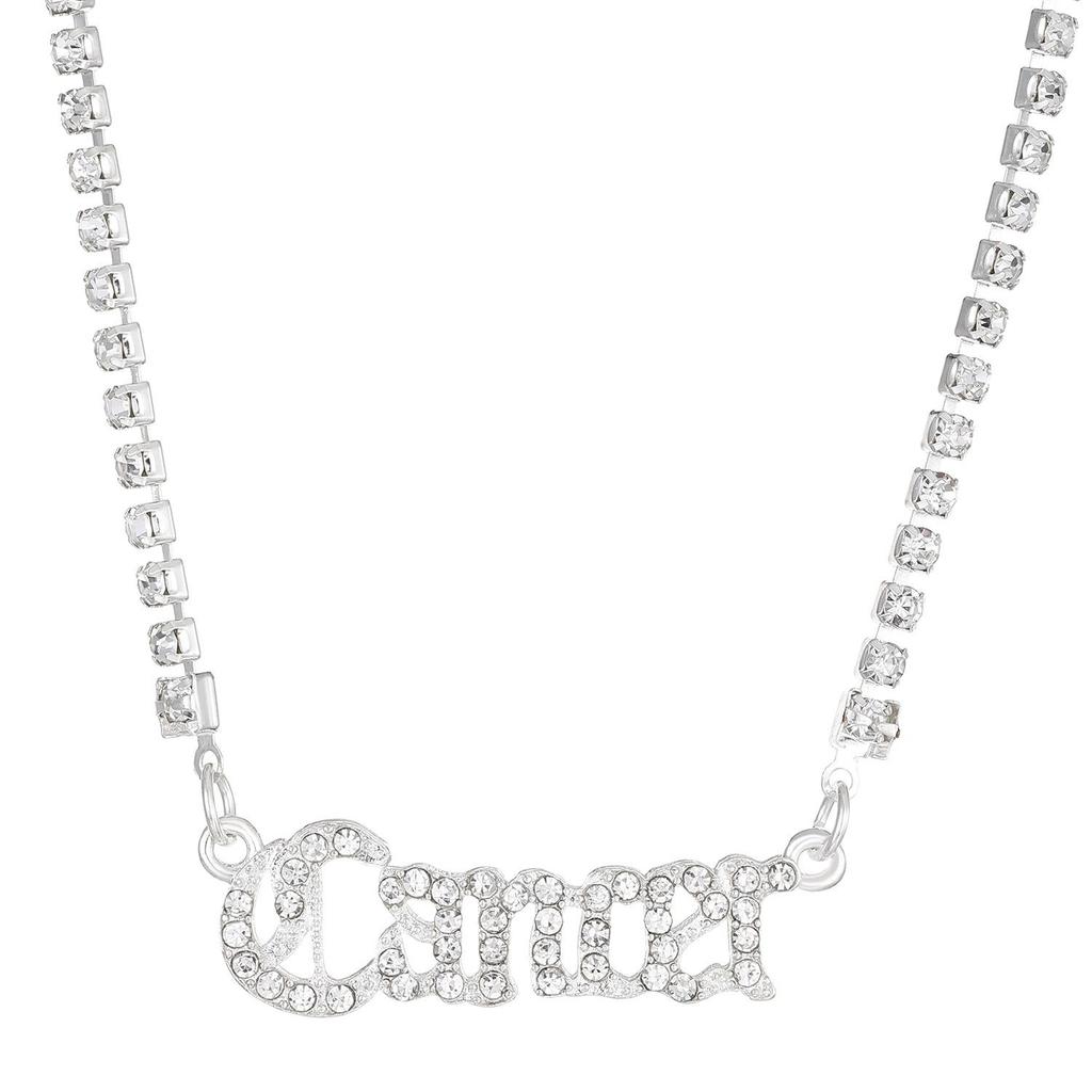 Fashion Twelve Zodiac Super Flash Rhinestone Inlay Necklace Sweater Chain Pendant