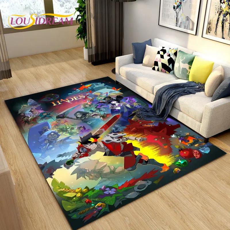 Hades Zagreus Gioco Giocatore RPG Tappeto Area, Tappeto Tappeto per Soggiorno Camera da Letto Divano Zerbino Decorazione, Tappetino Antiscivolo per Gioco Bambini