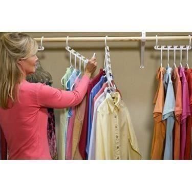 Space-Saving Hangers - Magic Hanger - Set of 8 - Color White - Plastic - Unisex