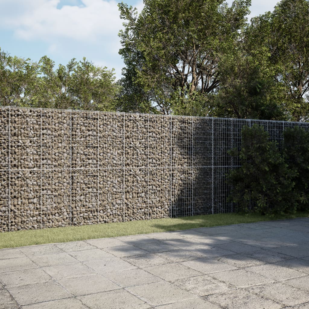 Vidaxl Gabion Basket with Lid, 650X100X200 Cm, Galvanized Iron