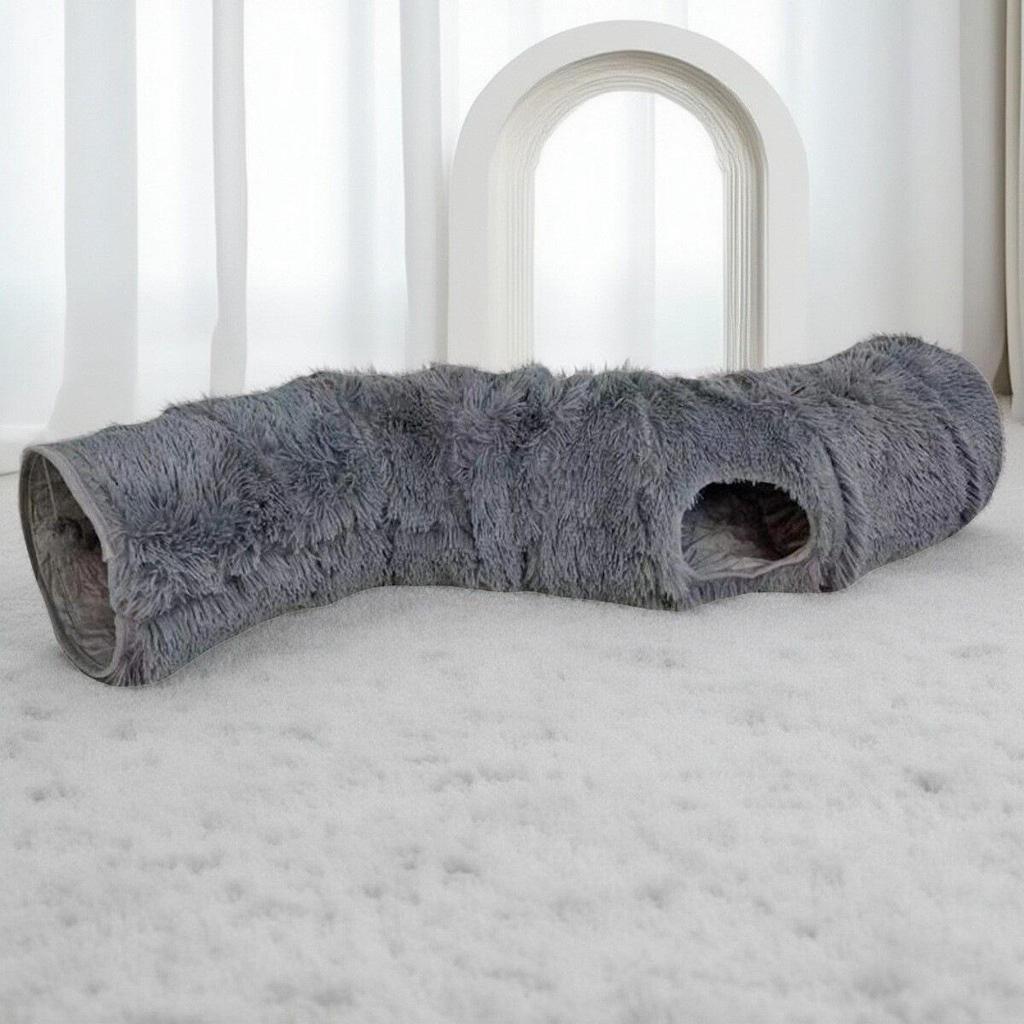 Plush Cat Tunnel Toy for Self-Entertainment and Decompression - Foldable and Ideal for Autumn/Winter Use