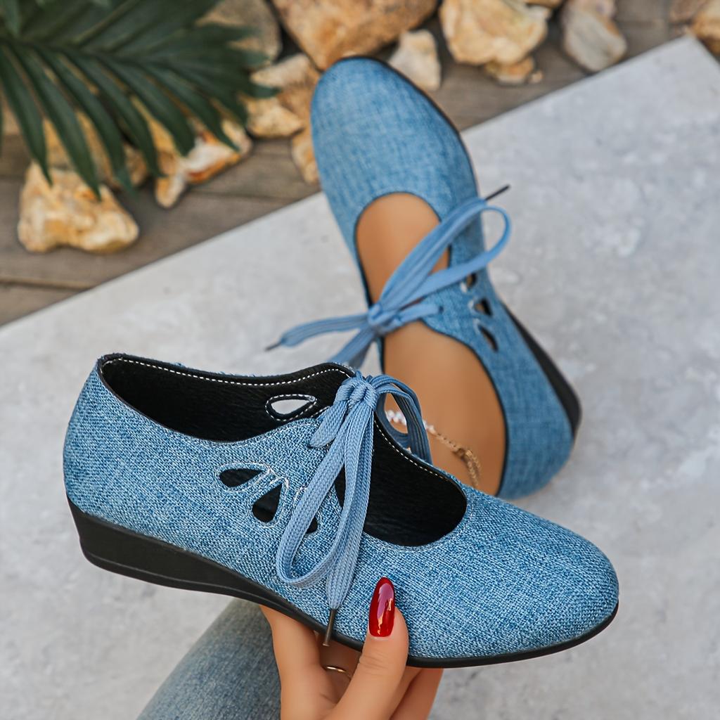 Autumn New Elegant Temperament Flat Lace-Up Single Shoes Women'S All Seasons Spring Style Shallow Mouth, Women Shoes