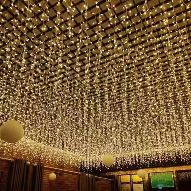 Outdoor Waterproof Starry Sky LED Icicle Curtain Lights for Festive Decoration