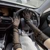Fashion Shiny Crystal Sun Protection Mittens Transparent Mesh Long Gloves Anti-UV Breathable Women Driving Gloves Women
