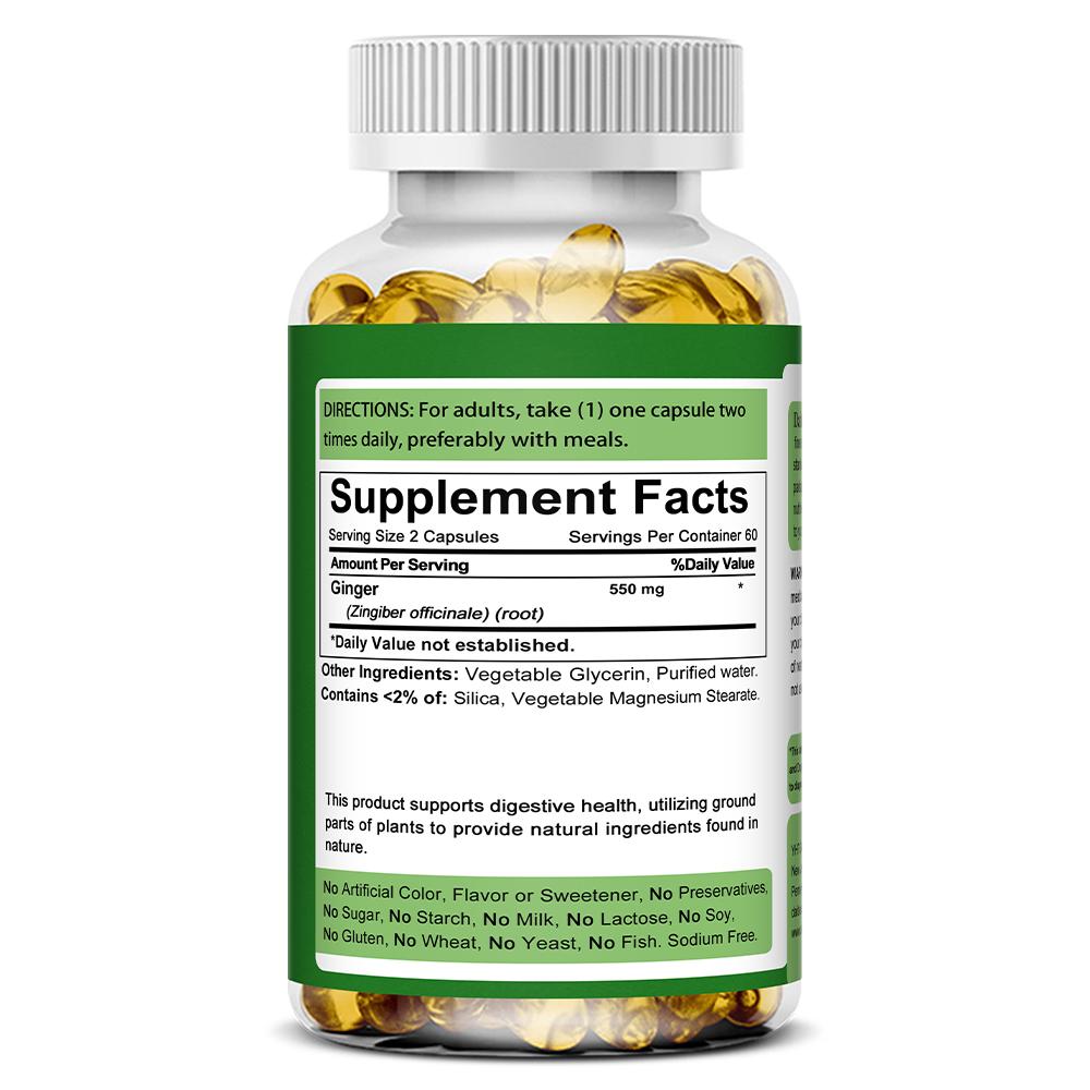Daitea Ginger Root Supplement, 550mg, Standardized Extract, Rapid Release, 120 Capsules