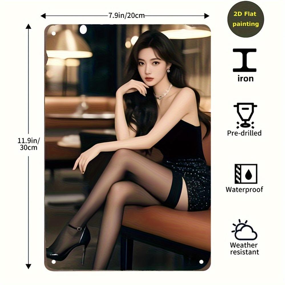 Винтажный Металлический Настенный Декор Портрет Женщины Железная Плитка Домашний Декор 20x30cm