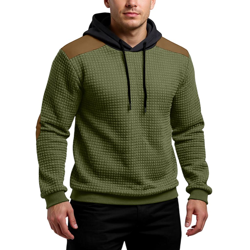 Men's Hooded Sweatshirt, Contrasting Color Sweatshirt, Sports   Casual Jacket