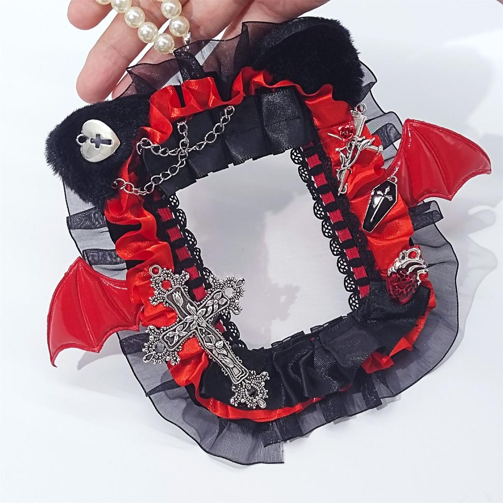 Bat Wing Photocard Case with Beads Chain Devil Bat Wing Photo Card Display Holder Photocard Holder Keychain Bag Pendant
