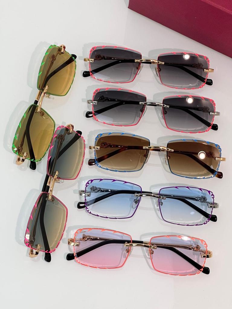 CT02507J Unisex Frameless Leopard Sunglasses - Fashionable, Versatile, Photochromic for Parties and Vacations