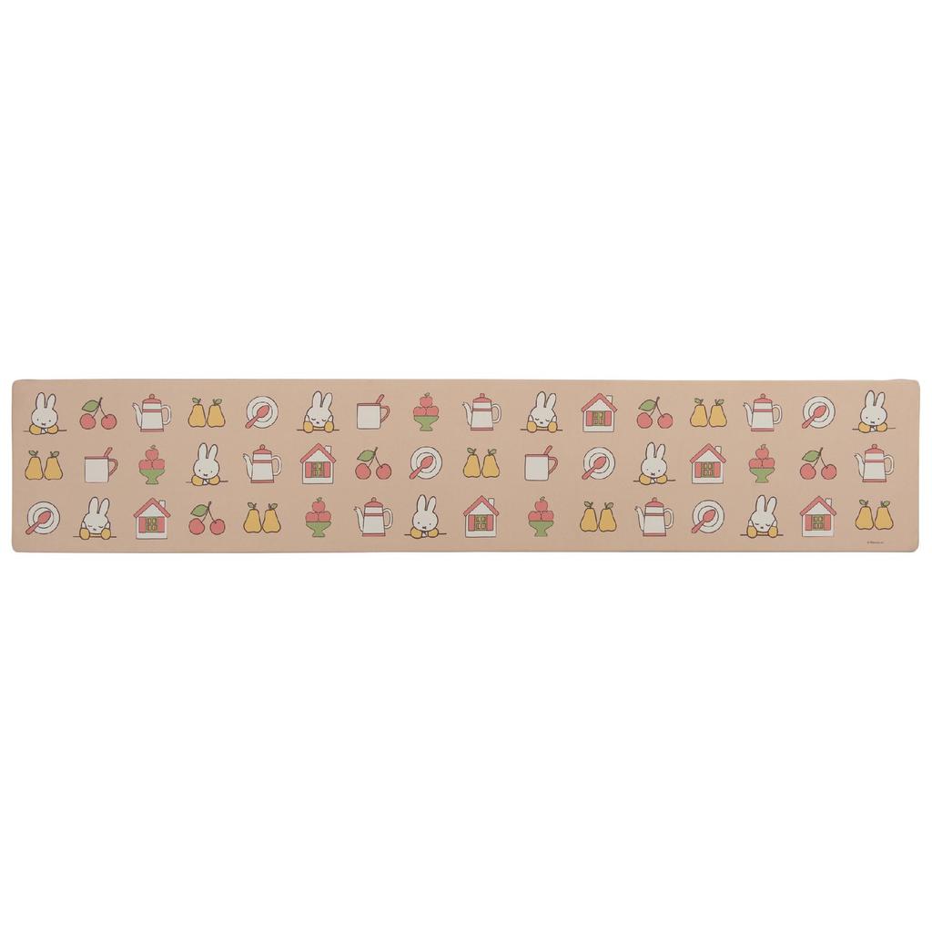 Senko Miffy Icon Wipeable PVC Kitchen Mat, Approx. 45 X 240 Cm, Beige, Character Animal Design, Miffy 73196