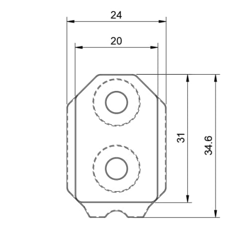 Male fittings for one-touch tool holders, compatible with slim holders (machined aluminum, 2 pieces)
