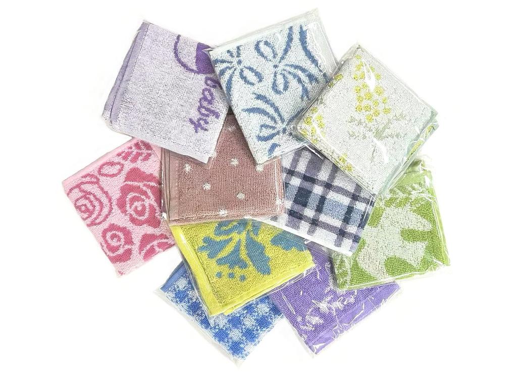 Towel Set of Gift Wrapping Assorted Colors and Patterns to Women's Handkerchiefs, 10, Available, (23x23cm 25x25cm)