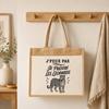 Sac cabas - PLANETEE - J'peux pas je préfère les Léopards - Toile de jute &amp; coton - 21 L (43×33×21 cm) - Illustration léopards