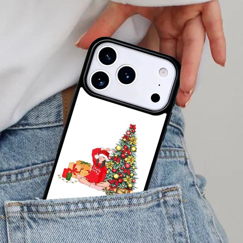 Christmas Girls Tree Gift Phone Case for iPhone 16e 15 14 13 12 17 Pro Max Plus Air 17pro Cover Coque