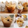 200pcs Tulip Cupcake & Muffin Tins Liners, 2” Standard Newspaper Pattern Paper Baking Cups Nature and White