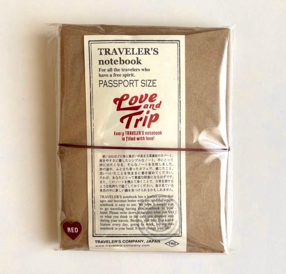 TRAVELERS Notebook LOVE TRIP Red journal Passport size