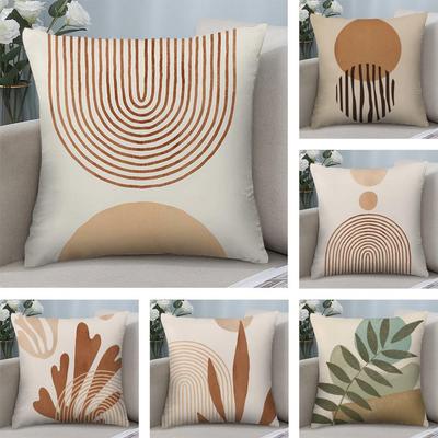Boho Matisse Korallenfarbene Linien Kissenbezug Weicher Plüschstoff Beidseitig bedruckter Sofakissenbezug für alle Jahreszeiten Heimdekoration Geschenk