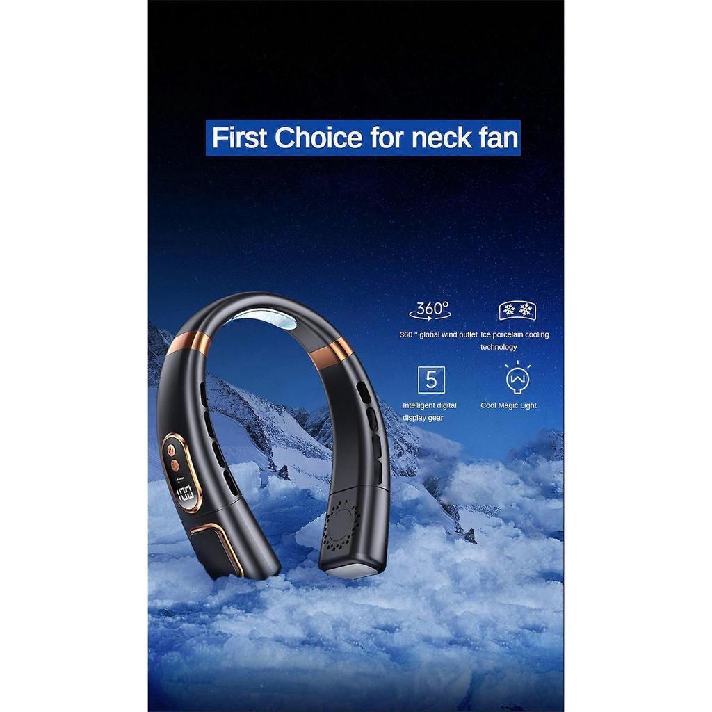 Neck Fan, Portable Hanging Bladeless Cooling Fan with 360 Airflow and 5 Speeds, White USB Rechargeable Wearable Fan for Indoor Outdoor Travel Sports,3