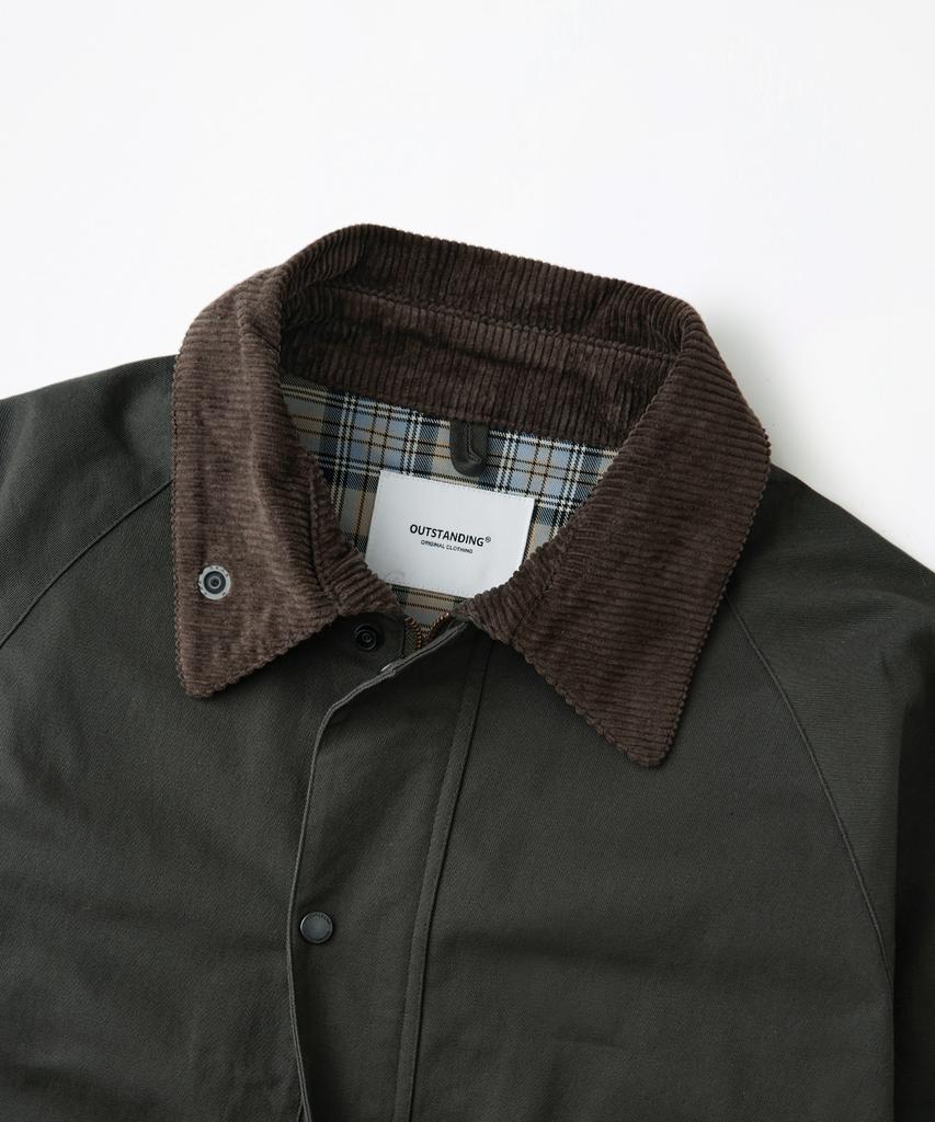Outstanding Corduroy Collar Short Jacket_Olive Green
